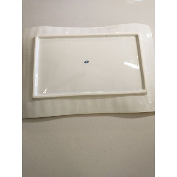 Vintage Japanese Iris Ceramic Serving Tray - Sushi Tray - Rectangular Plate - Picture 6 of 6